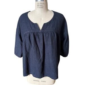 esby Denim Relaxed Fit Blouse Top Size Medium
